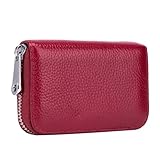 Garneck RFID Geldbörse Kartenetui mit Großem Fassungsvermögen für Reisen und Business Schützt Ihre Karten vor Unbefugtem Zugriff Kompaktes Design Weinrot