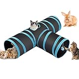 Fhodigogo Katzenspielzeug Katzentunnel, Katze Spielzeug Hundenspielzeug Spieltunnel 3-Wege Pet Play Tunnel Tube für Kätzchen, Welpen, Kaninchen, kleine Hunde