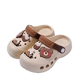 Kinder Clogs Pantoletten Jungen Mädchen Gartenschuhe Atmungsaktiv Sandalen Hausschuhe Badeschuhe rutschfeste Pantoffeln 21-29 EU Outdoor Sportsandalen Leicht Sandalen Khaki 22