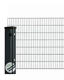 Zaunpaket Doppelstabmattenzaun 6/5/6 Komplettset Anthrazit RAL 7016 (Höhe 200 cm | Länge 12,5 m)