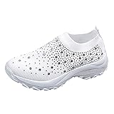 Schuhe Damen Boots Mit Absatz Schuhe Flying Sports Mesh Sommer Damenschuhe gewebte Frauen atmungsaktive Frauen- Damen Sportschuhe Blau (White, 38)