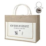 ​​Ruhestand Geschenk​​, Rentner ​​Geschenke für Frauen Große Jutetasche​​ 43x32x17 cm/16.93x12.6x6.69 inch, ​​Renteneintritt Geschenk Frau​​, Ruhestandsgeschenk ​​für Kollegin Abschied Frauen​​ Rente