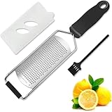 Käsereibe, Handreibe Parmesanreibe Knoblauchreibe Zitronenreibe Ingwerreibe Edelstahl, mit Schutzhülle und Reinigungsbürste
