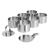 STONELINE Dessertringe und Speiseringe 8cm, Ring Set klein, 8-teilig, Edelstahl, 6 Ringe, 1 Heber, 1 Stempel, Lebensmittel Presse, Dessertringe, Dessertring/Speisering