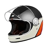 ORIGINE Full Face Integral Motorradhelm Vintage Retro Style Fiberglas Crash Helm ECE(Classic Black,XL)