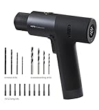 HOTO Akku-Bohrschrauber, 12V Bohrmaschinen-Set, Bürstenlos, LED-Anzeige, 2 Modi, Elektrischer Schraubendreher für Haus und DIY-Projekt