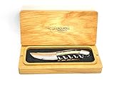 Laguiole En Aubrac Sommelier Nr. 9 DeLuxe Kellner-Korkenzieher, massiver Horngriff, Weinöffner mit Folienschneider und Flaschenöffner, spezielles Handwerk entlang des Luxus-Korkenziehers