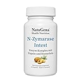 NatuGena N-Zymarase Intest, natürlicher Enzym-Komplex mit Papain und Bromelain, Verdauungsenzyme, 90 Kapseln (30 Tage Packung)