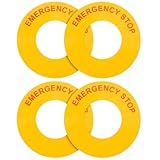 NUOBESTY 4 Stück Not aus Aufkleber 62mm Selbstklebend für Maschinen Stoppschild Etiketten mit Starker Haftung Wetterbeständig für Industrie Baustellen und Arbeitsschutz