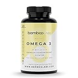 Bamboo Labs - Omega 3 Kapseln von Fischöl, 2.000 mg Fischöl pro Tagesdosis mit 700 mg EPA & DHA 500mg - Premium Omega3 Kapseln Fettsäuren Hochdosiert und Vitamin E - 120 Softgel-Kapsel