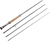 Sougayilang Fliegenfischrute, leicht, ultra-tragbar, 4-teilig, Graphit, 5/6, kompletter Starter, 7/8 Gummikork und EVA-Griff, 7