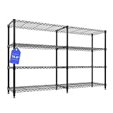 GarveeHome 179,8 cm B Lagerregale, Metallregal, 480,8 kg, Robustes Drahtregal, 4-stöckig, L-förmiges Lagerregal mit verstellbarem Regal für Speisekammer, Küche, Ecke, Schlafzimmer