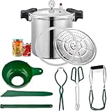 25 Litre schnellkochtopf Pressure Cooker canner & Alle amerikanischen Druckdosen zum Einmachen&Wasserbad-Einkocher|Druckmesser&Druckregler | Induktionskompatibel&Druckablass 13PSI/+|- 5%