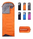 Schlafsäcke für Erwachsene, Rucksackreisen, leicht, wasserdicht, für kaltes Wetter, Schlafsack für warmes Camping, Wandern, Outdoor, Reisen, Jagd, mit Kompressionsbeutel (Orange)