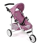 Bayer Chic 2000 - Puppenbuggy Lola, Jogging-Buggy, Puppenjogger, Puppenwagen, Jeans pink, 612-62, 70 x 33 x 62 cm