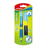 Keyroad Ergonomischer Tintenroller SMOOZZY WRITER 0,7mm/ Schreibfarbe Blau im Lieferumfang 2 Patronen mit blauer Tinte/Rutschfest Gummierte Griffstück Farbe:Zufällig/ nicht auwählbar,1 stück (1 pack)
