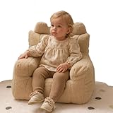 oyptmsh Kuschelsessel für Kinder | Ultraweicher Teddy-Stoff Bezug | Waschbar & pflegeleicht | Gemütlicher Kindersessel mit Rückenlehne | Für Zimmer und Spielzimmer (Braun)