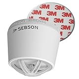 SEBSON Hitzemelder mit 10 Jahres Batterie, fest verbaute Lithium Langzeit-Batterie, mini Wärmemelder für Küche/Bad, Ø50x43,5mm, inkl. Magnetbefestigung