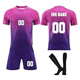 24/25 Deutschland Trikot, Fußball Trikot,Anpassbarer Name und Nummer Kinder Erwachsenenfußballtrikot, Fussball Trikot Kinder, T-Shirt Shorts und Socke