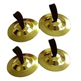 NOLITOY 4 Stück Teiliges Kupfer Fingerzimbel Praktisches Bauchtanz Musikinstrument mit Riemen Langlebig und Einfach zu Bedienen für Tänzer und Musikförderung Perfektes Party Bühnenzubehör