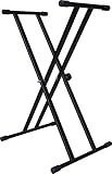 MSA. KEYBOARDSTÄNDER - X - DOPPELSTREBIG - SIMPLE LOCK SYSTEM - PIANO - STATIV - GROßE AUFLAGE - HÖHENVERSTELLBAR KS2