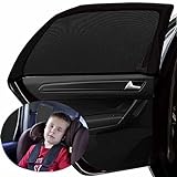 Sonnenschutz Auto Baby, 2 Stück Seitenfenster Sonnenschutz Auto Kinder mit UV Schutz,Universal Sonnenblende Auto Netz, für Meshmaterial Schützt Mitfahrer, Haustiere