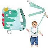 AOMIG Kinderleine Sicherheitsleine, 2 in 1 Anti-Verlust Leine für Kinder mit 1.5M 360° Drehbarem Sicherheitsgurt, Handgelenk Gürtel Kinder Handschlaufe (Dinosaurier)