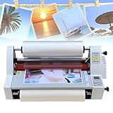 YXYLJOZ Eastnmythet Heißkaltwalzen-Laminiergerät, 350 mm / 13,78 Zoll Laminiermaschine, Dokumentenpapier-Fotolaminiergerät EIN- / beidseitige Laminiermaschine