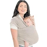 KeaBabies Babytrage Ab Geburt - Atmungsaktive Babytragetücher, Babytrage Neugeborene Ab Geburt, Babytuch Tragetuch Baby Neugeborene, Kleinkind Handfreie Babytrage, Babywickel Träger (Stone Gray)