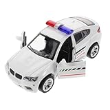 Supvox Polizeiauto Modell Miniatur Polizeiwagen für Sammler Robust Detailgetreu Langlebig für Rollenspiele und Dekoration