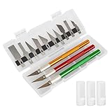 WOLMIK 3 Stück Cutter für DIY Art Work Cutting, Skalpell mit 10 Ersatzklingen, Bastelmesser Cuttermesser Hobbymesser Schnitzmesser Caving, Skulptur, Fensterfolie, Lackschutzfolien