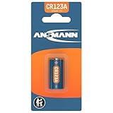 ANSMANN CR123A (3V) Lithium Batterie Fotobatterie (1er-Pack) für Garagentoröffner, Alarmanlage, Funkauslöser für Kamera, Messgeräte, Klingel usw.