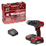 Einhell Akku-Schlagbohrschrauber TE-CD 18/2 Li-i +64 (2x2,0Ah) Power X-Change (Li-Ion, 18 V, 44 Nm, 2-Gang-Getriebe, inkl. 2x 2,0 Ah Akkus, Ladegerät, Koffer, 64-tlg. Zubehör-Set)