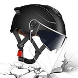 Leichthelm - Jethelm für Motorrad - mit Doppelvisier für Männer bei Straßenrennen Motorroller Sportmotorrad