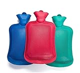 TOTIKI Wärmflasche 3-teiliges Set Wärmflasche Naturkautschuk Zur Schmerzlinderung Nacken Und Schultern Rücken Gemütliche Nächte Wärme(14.5 * 27 cm)