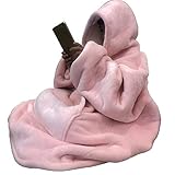 C hello cloud Oversized Hoodie Decke, Wearable Blanket Sweatshirt, Ultra Soft Sherpa Fleece Bequemer Kuschel, Gaint Fluffy Jumper Reversible, Einheitsgröße für alle Frauen Männer (Rosa)