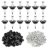 BAITNO 100 Stück Noppenbahn Nägel, 3x30mm Dichtnägel für Noppenbahn, Montagenägel, Montageknöpfe mit Nagel für Noppenfolie Baudrainage, Hochbeete, Blumentöpfe oder Kellerwände