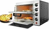 BTOIASYHF 16-Arbeitsplatten-Elektrischer Pizzaofen, Kommerzieller Pizzaofen, Edelstahl-Pizza-Maker-Maschine Mit Timer, Mehrzweck-Haus-Pizza-Maker-Maschine Für Hotels Und Ruhe