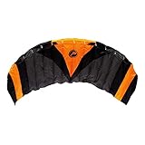 Wolkenstürmer® Paraflex Quad 4-Leiner Lenkmatte 1.7 in orange - „Ready to Fly“ Kite Drachen inkl. Handles - Vierleiner Lenkdrachen - Windtrainer zum Mountainboard Fahren