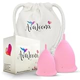 2 AvaLoona Menstruationstassen Made In Germany mit fairtrade Bio Baumwollsäckchen - hygienisch, nachhaltig, antiallergen und vegan - Doppelpack (klein, Rosa)