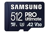 Samsung PRO Ultimate microSD-Karte + SD-Adapter, 512 GB, Für Smartphones, Drohne und Action-Cam , UHS-I U3, 200 MB/s Lesen, 130 MB/s Schreiben,‎ MB-MY512SA/WW