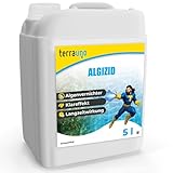 TerraUno Algizid für Pool, Algenvernichter Pool zum Schutz vor Algen, Pilzen & Bakterien, 5 L Pool Algenvernichter mit Klareffekt für sauberes und klares Badewasser