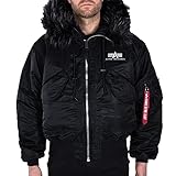 Alpha Industries 45P Hooded Custom Bomberjacke für Herren Black/Black