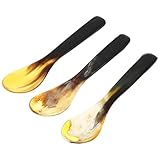 UPKOCH Cake Fork 3 Stück Horn Hornlöffel Kaviarlöffel Hornlöffel Löffel Handgefertigter Kaviar Cake Spoon