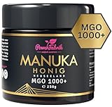 Manuka Honig | MGO 1000+ | 250g | Das ORIGINAL aus NEUSEELAND | IM GLAS | PUR, ROH & ZERTIFIZIERT | Premium Qualität 100% natürlich | PowerFabrik