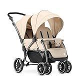 Deryan Elena Duo Tandem für Kinder – Doppelduett mit 5-Punkt-Gurtsystem und verstellbar auf 4 Jahre (nougat)