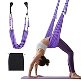 Yoga-Dehnungsband - Türhängband, aus Polyester-Baumwolle, lila, yoga türrahmen,yoga strap,Ballett-Schulteröffnung, Pilates, yogagurt，trx schlingentrainer，Tanzspagat und Core-Kräftigung, Heimfitness
