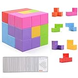 Ulikey Magnetische Bausteine Würfel, Bausteine Spielwaren für Kinder mit 54 Smarte Cards Teile Puzzles Gehirn Training Intelligenz Stressabbau Spielzeug Spiele, Quadratische Würfel