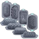 Tongjude 4 Stück Silikon-Hackbratenform zum Backen von Brot, Antihaft-Backofen-Brotform, perfekt für Bananenbrot, Sandwichbrot, Pfundskuchen und Hackbraten, 4 Tassen, grau