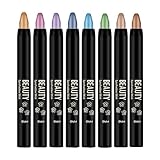 Lidschattenstifte, Lidschattenstift - 8 Stück Glitzer Lidschattenstift - Lidschatten-Stift Creme Schimmer wischfest langanhaltend verblendbar für die Augen